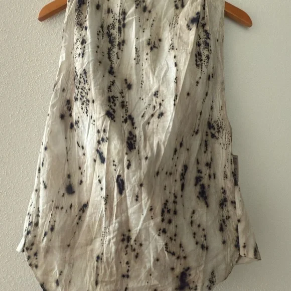 NWT $59 Zara Voluminous Printed Top Blouse Womens Small Sleeveless Cotton - Picture 5 of 11